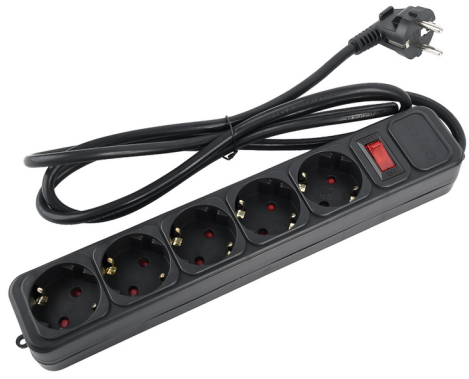 Сетевой фильтр Perfeo 5р PF_E1503 (черный) 5 м. (REAL POWER) - фото в интернет-магазине Арктика