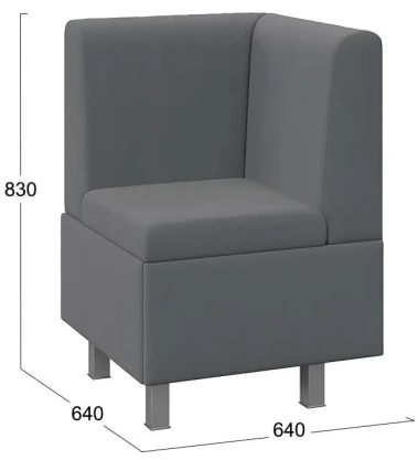 Диван угловой "Каир" Исп.2 (Велюр Camaro 18 (серый)) - Три Я - фото в интернет-магазине Арктика