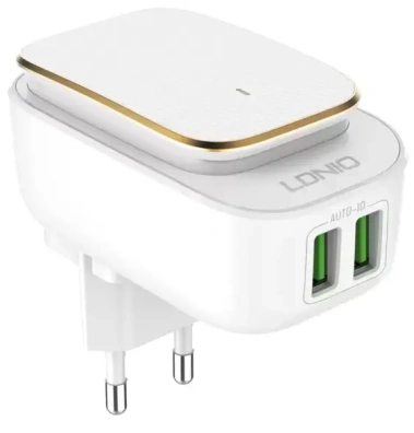 Зарядное устройство сетевое LDNIO A2205 12W USBx2+ Кабель Lightning (LD_B4372) - фото в интернет-магазине Арктика