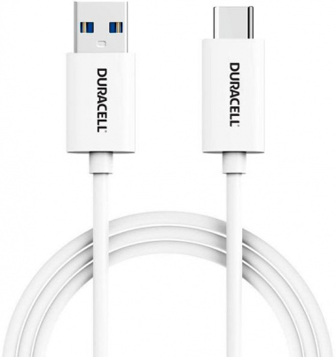 Кабель Duracell USB/Type-C 1m TPU USB 3.0 Fast charging white USB5031W-RU - фото в интернет-магазине Арктика