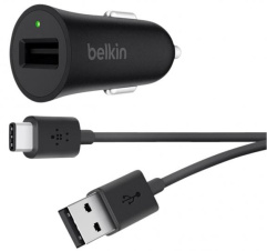 Зарядное устройство авто Belkin F7U032bt04-BLK QC 3.0 18W+Кабель USB-C 1.2m Black - каталог товаров магазина Арктика