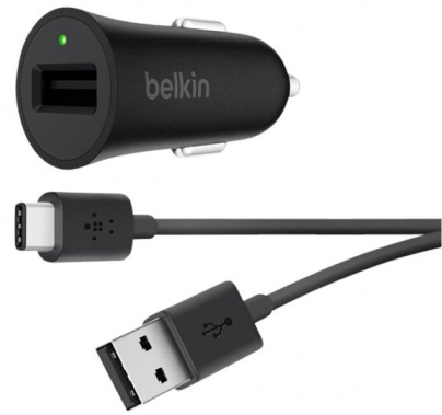 Зарядное устройство авто Belkin F7U032bt04-BLK QC 3.0 18W+Кабель USB-C 1.2m Black - фото в интернет-магазине Арктика