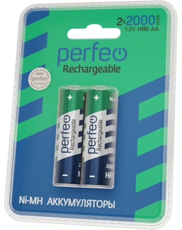 Аккумулятор Perfeo HR6-2BL 2000 mAh 2 шт (PF AA2000/2BL) - фото в интернет-магазине Арктика