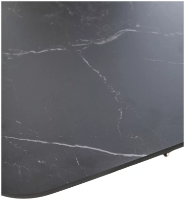 Стол обеденный BLANCO 160 (MATT BLACK MARBLE SOLID CERAMIC / WALNUT) - М-Сити - фото в интернет-магазине Арктика