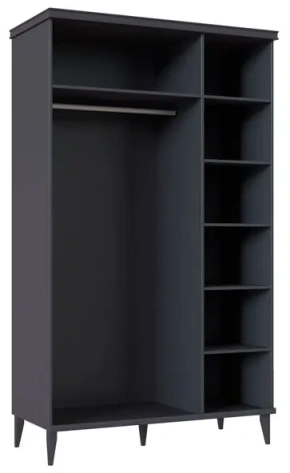 Спальня "Орландо" (ОР-177.03) шкаф для одежды (Серый уголь) - Ангстрем - фото в интернет-магазине Арктика