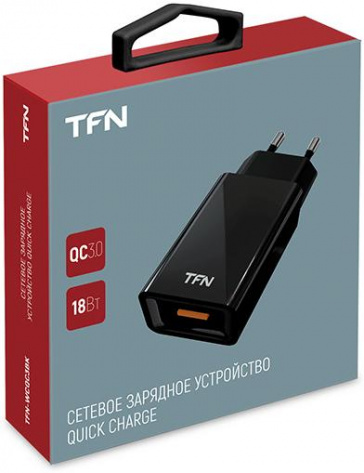 Зарядное устройство TFN USB 3.0A black без кабеля (TFN-WCQC3BK)* - фото в интернет-магазине Арктика