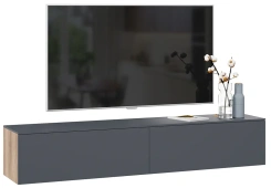 Гостиная "Порто" ТД-393.03.11 тумба ТВ (Яблоня Беллуно/Графит софт/+комплект опор  ИП -741 (02 Серый) - Три Я - каталог товаров магазина Арктика