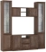 Гостиная "Габриэлла" 06.87 шкаф комбинированный (дуб кальяри/ПВХ Дуб коньяк/профиль дуб кальяри патина/ стекло св. с песк/латунь) - Олмеко - фото в интернет-магазине Арктика