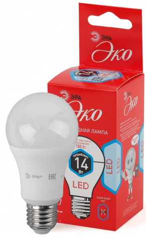 Лампа светодиодная ЭРА LED smd A60-14w-840-E27 ECO - фото в интернет-магазине Арктика