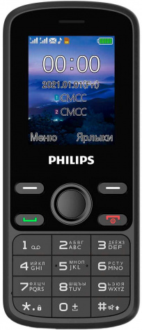 Мобильный телефон Philips Xenium E111 Black - фото в интернет-магазине Арктика