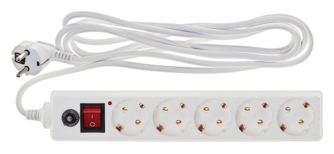 Сетевой фильтр Buro 5р / 3 м (белый) (500SH-3-W) - фото в интернет-магазине Арктика