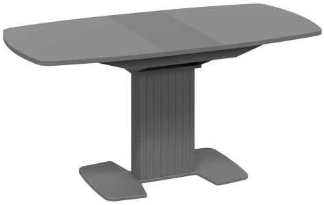 Стол обеденный "Хилтон" (столешница тип 2 + подстолье/Графит матовый/Стекло матовое серое) - Три Я - фото в интернет-магазине Арктика