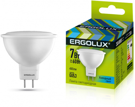 Лампа светодиодная Ergolux LED-JCDR-7w-GU5.3-4K - фото в интернет-магазине Арктика