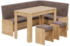 Кухонный угол "Пекин" (дуб крафт золотой/микровелюр Duna Stone) - Три Я - каталог товаров магазина Арктика