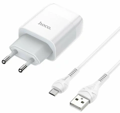 Зарядное устройство HOCO C73A HC-13070 Type-C 1m/2USB (белое) - каталог товаров магазина Арктика