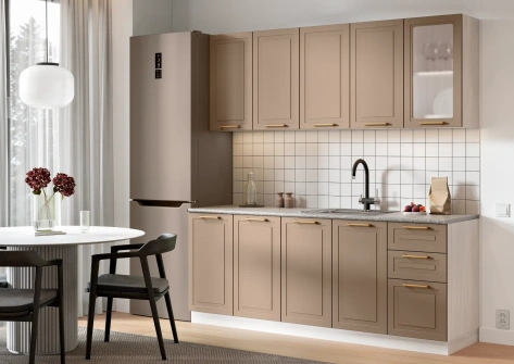 Кухня "Ева" 2 м (анкор светлый/ирландский ликер/столешница 2000) - Раус - фото в интернет-магазине Арктика