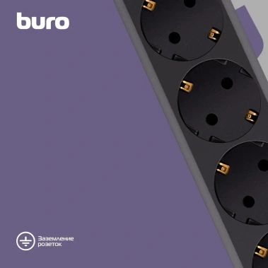 Сетевой фильтр Buro 600SH-16-3-B 3м (6 розеток) черный - фото в интернет-магазине Арктика