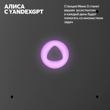 Умная колонка Яндекс Станция Мини 3 YNDX-00027GRY Серый - фото в интернет-магазине Арктика