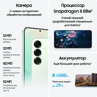 Мобильный телефон Samsung Galaxy S25 128Gb Мятный (SM-S931BLGBCAU) - фото в интернет-магазине Арктика