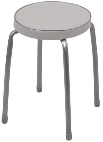 Табурет "Фаворит 2" без об на 4-х опорах (круг.сид) ТФ02/С серый - Ника - фото в интернет-магазине Арктика