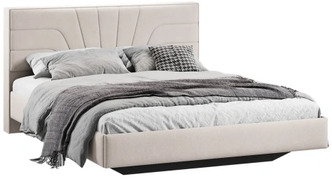 Спальня "Пандора" кровать 1600 Тип 1 (Велюр Мокко светлый) - Три Я - фото в интернет-магазине Арктика