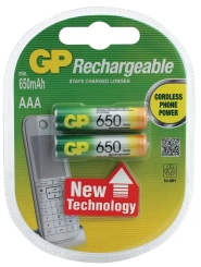Аккумулятор GP HR03-2BL AAA  650 mAh 2 шт (65AAAHC) - каталог товаров магазина Арктика