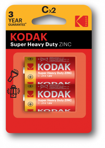 Батарейка Kodak R14-2BL Extra Heavy Duty 2 шт - фото в интернет-магазине Арктика