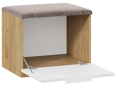 "Хилтон" тумба для обуви исп.2.1 (Дуб Крафт Золотой/Белый матовый) - Три Я - фото в интернет-магазине Арктика