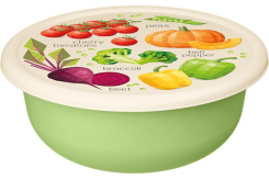 Миска 1,2 л с крышкой с декором (салатовый) 99-7829 221140820/04 - Союзпластик - каталог товаров магазина Арктика