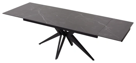 Стол обеденный FORIO DF082-1T (MATT BLACK MARBLE/ BLACK) - М-Сити - фото в интернет-магазине Арктика