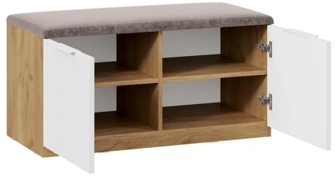 "Хилтон" тумба для обуви исп.2.2 (Дуб Крафт Золотой/Белый матовый) - Три Я - фото в интернет-магазине Арктика