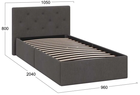 Спальня "Тейлор" кровать 90*190 (Велюр Neo Серый) - Три Я - фото в интернет-магазине Арктика