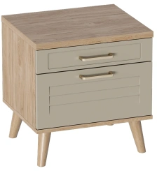 Спальня "Гавана" тумба прикроватная (дуб натуральный светлый/светло-серый софт) - Мебельград - каталог товаров магазина Арктика