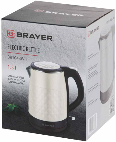 Чайник BRAYER BR1043WH - фото в интернет-магазине Арктика