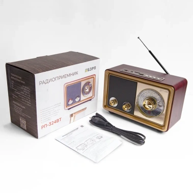 Радиоприемник Сигнал БЗРП РП-324BT Коричневый/бежевый - фото в интернет-магазине Арктика