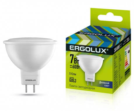 Лампа светодиодная Ergolux LED-JCDR-7w-GU5.3-6K - фото в интернет-магазине Арктика