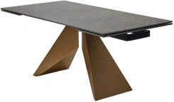 Стол обеденный ALES 180 (SINTERED STONE (SOLID CERAMIC) BLACK GRAVE / BRONZE)- М-Сити - каталог товаров магазина Арктика