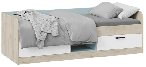 Детская "Оливер" кровать 80*200 тип 1 (дуб крафт серый/белый/серо-голубой) - Три Я - фото в интернет-магазине Арктика