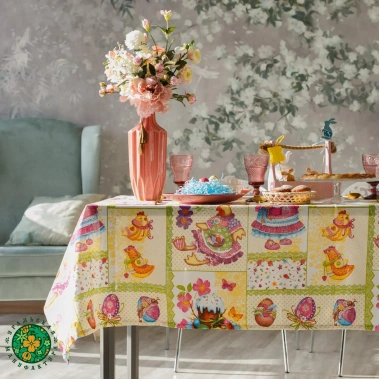 Скатерть "Доляна" Светлая Пасха 145*144 см, 100% хлопок, рогожка 164 г/м2 2058665 - Сима-ленд - фото в интернет-магазине Арктика