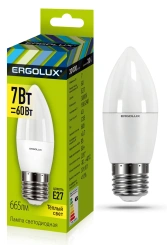 Лампа светодиодная Ergolux LED-C35-7w-E27-3K - каталог товаров магазина Арктика