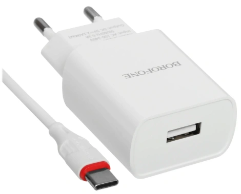 Зарядное устройство сетевое Borofone BA20A 10.5W Белый - фото в интернет-магазине Арктика