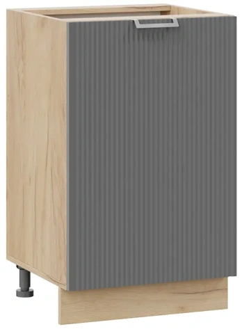 Кухня "Кимберли" шкаф нижний 50 (К1Н5/Ф1Н5/дуб крафт золотой/титан) - Три Я - фото в интернет-магазине Арктика