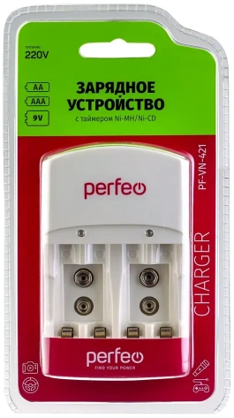 Зарядное устройство Perfeo PF-VN-421 Ni-MH/CD,220V,4 слота,AA/AAA/9V,таймер* - фото в интернет-магазине Арктика