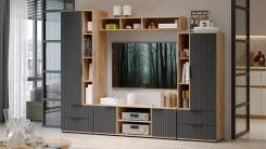 Гостиная "Хилтон" (дуб крафт золотой/графит матовый) - Три Я - каталог товаров магазина Арктика