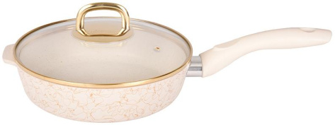 Сковорода "Грация" сгбз261а 26 см с крышкой (белый) - Кукмара - фото в интернет-магазине Арктика