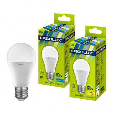 Лампа светодиодная Ergolux LED-A60-12w-E27-3K - фото в интернет-магазине Арктика