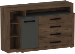 Спальня "Глазго" комод c дверцей и 4 ящ (Таксония/графит) - Мебельград - каталог товаров магазина Арктика