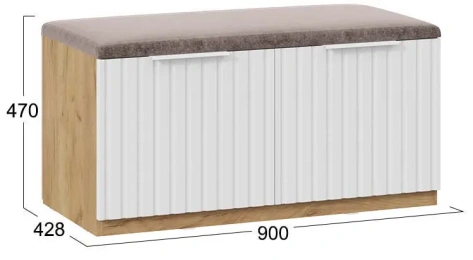 "Хилтон" тумба для обуви исп.2.2 (Дуб Крафт Золотой/Белый матовый) - Три Я - фото в интернет-магазине Арктика