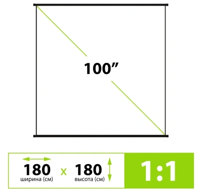 Экран Cactus Map type CS-PSRM-180x180-BK 100" 1:1 - фото в интернет-магазине Арктика