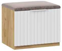 Прихожая "Хилтон" тумба для обуви исп.2.1 (Дуб Крафт Золотой/Белый матовый) - Три Я - каталог товаров магазина Арктика